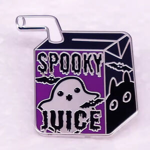 Cute Spooky Juice Ghost Enamel Pin Gift